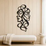 Abstract Face Fusion Metal Wall Art | Minimalist Woman Line Art - lifestyle view 5