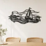 Sailboat Horizon Metal Wall Art | Coastal and Nautical Wall Decor - lifestyle view 4