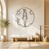 Arte Mural de Metal Pose de Montaña | Decoración de Pared de Yoga y Meditación