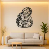 Grandmother Granddaughter Metal Wall Art | Family Silhouette Decor