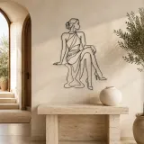 Crossed Leg Fashion Pose Metal Wall Art | Fashion Figure Wall Decor - lifestyle view 4