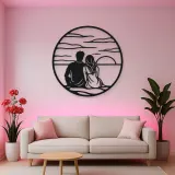 Sunset Silhouette Metal Wall Art | Romantic Couple Decor