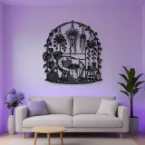 Hanging Plant Garden Metal Wall Art | Botanical Metal Wall Decor