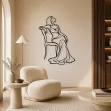 Draped Chair Pose Metal Wall Art | Fashion Figure Wall Decor - lifestyle view 5