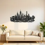 New York Skyline Flow Metal Wall Art | Travel and City Wall Decor