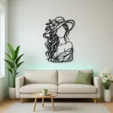 Faceless Fashion Muse Metal Wall Art | Minimalist Woman Line Art
