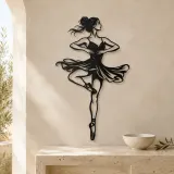 Ballet Pirouette Metal Wall Art | Movement Silhouette Decor - lifestyle view 3