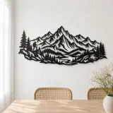 Jagged Adventure Range Metal Wall Art | Nature Silhouette Decor - lifestyle view 4