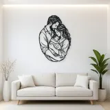 Parents with Newborn Metal Wall Art | Family Silhouette Decor