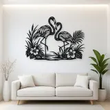 Flamingo Pair Metal Wall Art | Wildlife Silhouette Decor