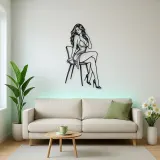 Sensual Chair Pose Metal Wall Art | Movement Silhouette Decor