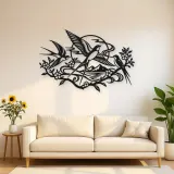 Swallow Flight Flow Metal Wall Art | Wildlife Silhouette Decor