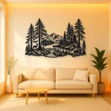 Tall Cedar Grove Metal Wall Art | Botanical Metal Wall Decor