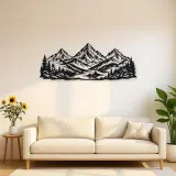 Three Peak Horizon Metal Wall Art | Nature Silhouette Decor