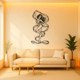 Silk Ribbon Pose Metal Wall Art | Movement Silhouette Decor