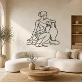 Décoration murale en métal "Muse assise avec vase" | Décor mural Figure Féminine