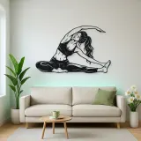 Seated Side Stretch Metal Wall Art | Movement Silhouette Decor