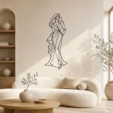 Cartel de metal Pose de Gown Asimétrico | Decoración Mural de Figura de Moda
