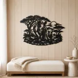 Rhino Savanna Metal Wall Art | Wildlife Silhouette Decor - lifestyle view 5