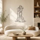 Cartel de metal pareja elegante de noche | Decoración romántica de pareja