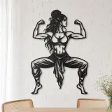 Goddess Pose Strength Metal Wall Art | Movement Silhouette Decor - lifestyle view 4