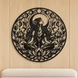 Lotus Moon Woman Metal Wall Art | Minimalist Woman Line Art - lifestyle view 5