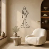 Curved Spine Gown Metal Wall Art | Fashion Figure Wall Decor - lifestyle view 5