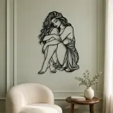 Curled Resting Pose Metal Wall Art | Movement Silhouette Decor - lifestyle view 2