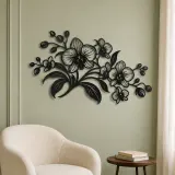Orchid Elegance Metal Wall Art | Botanical Metal Wall Decor - lifestyle view 2
