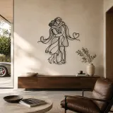 Insegna in Metallo Coppia con Sciarpa Condivisa | Decorazione Romantica Coppia