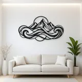 Fluid Mountain Waves Metal Wall Art | Nature Silhouette Decor