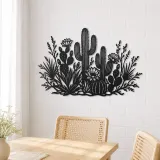 Cactus Desert Garden Metal Wall Art | Botanical Metal Wall Decor - lifestyle view 4