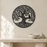 Tree with Cat Metal Wall Art | Pet Lover Silhouette Decor - lifestyle view 3