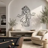 Shared Scarf Couple Metal Wall Art | Romantic Couple Decor - lifestyle view 4