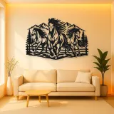 Three Horse Herd Metal Wall Art | Equestrian Wall Decor