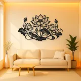 Lotus Bloom Balance Metal Wall Art | Botanical Metal Wall Decor