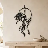 Aerial Hoop Muse Metal Wall Art | Movement Silhouette Decor - lifestyle view 3