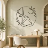 Triangle Pose Line Metal Wall Art | Yoga and Meditation Wall Decor - lifestyle view 4