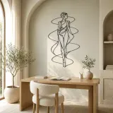 Runway Spiral Muse Metal Wall Art | Fashion Figure Wall Decor - lifestyle view 4
