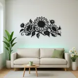 Sunflower Horizon Metal Wall Art | Botanical Metal Wall Decor