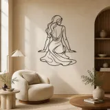 Seated Back Muse Metal Wall Art | Feminine Figure Wall Decor - lifestyle view 5