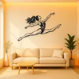Gymnastics Split Leap Metal Wall Art | Movement Silhouette Decor