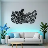 Bass Guitar Rhythm Metal Wall Art | Music Room Wall Decor