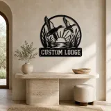 Personalized Flying Ducks Metal Wall Art for Hunting Lodge - lifestyle view 3