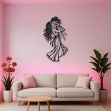 Single Mother Child Metal Wall Art | Family Silhouette Decor