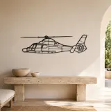 Dauphin AS365N3+ Airplane Silhouette Metal Wall Art, Metal Aircraft Silhouette, Aviation Wall Decor, Aviator Decor - lifestyle view 3