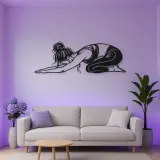 Calm Child Pose Metal Wall Art | Family Silhouette Decor