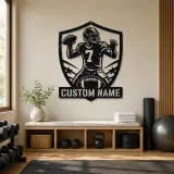 Personalized Number 7 Quarterback Shield Metal Wall Art - lifestyle view 4