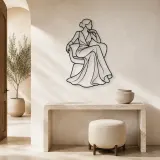 Seated Gown Elegance Metal Wall Art | Fashion Figure Wall Decor - lifestyle view 3