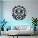 Solar Lotus Metal Wall Art | Botanical Metal Wall Decor